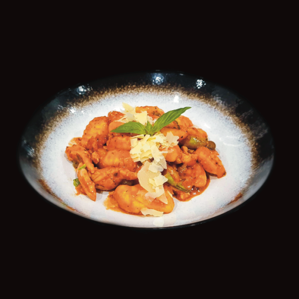 Gnocchi with Chicken and Capers in Tomato Sauce